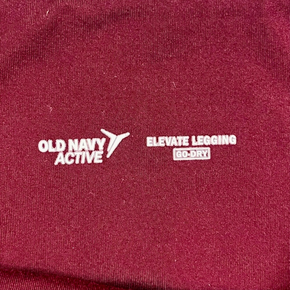 Old Navy Active Elevate Leggings Women M Burgundy Wine Go-Dry Mesh Athleisure - Picture 4 of 8